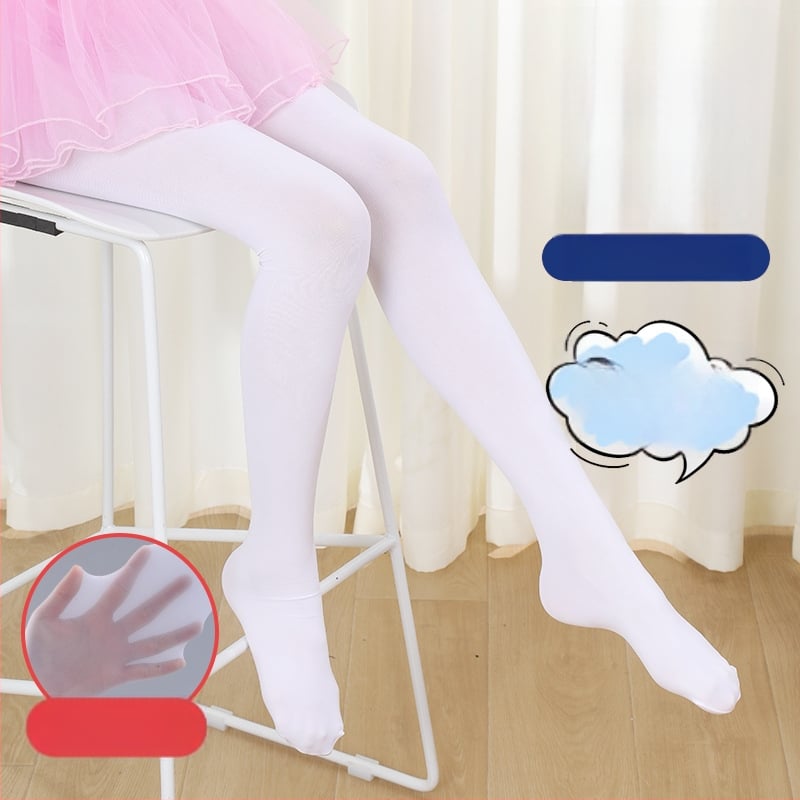 Детски балетни чорапогащи за танци, найлон/полиамид 83% съдържание, средна плътност, едноцветен модел, плоско плетиво 12–14 шевове на 3 см, подходящи за всички сезони