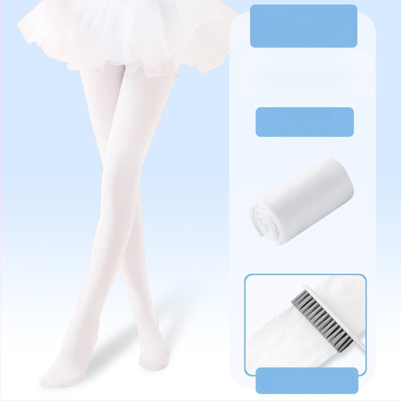 Детски балетни чорапогащи за танци, найлон/полиамид 83% съдържание, средна плътност, едноцветен модел, плоско плетиво 12–14 шевове на 3 см, подходящи за всички сезони