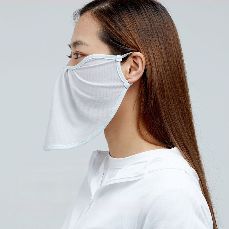 Maska za sunčevu zaštitu s velikim otvorom, Ice Silk Jacquard, cvjetni uzorak, UV zaštita, dizajn za uši