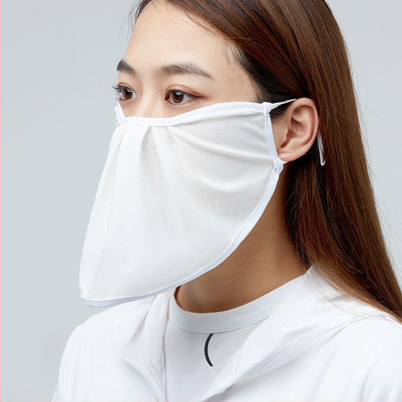 Maska za sunčevu zaštitu s velikim otvorom, Ice Silk Jacquard, cvjetni uzorak, UV zaštita, dizajn za uši