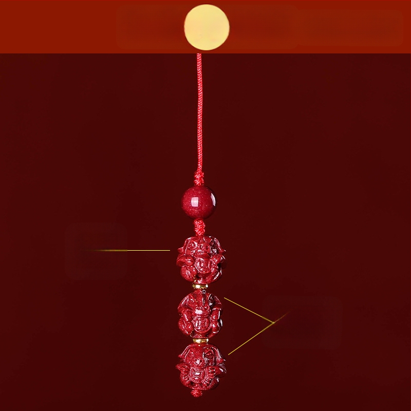 Telefona ķēdes piekariņš ar cinnabāra zodiaka motīvu, gravēts, ķīniešu literāri retro stila, 2023. gada rudens