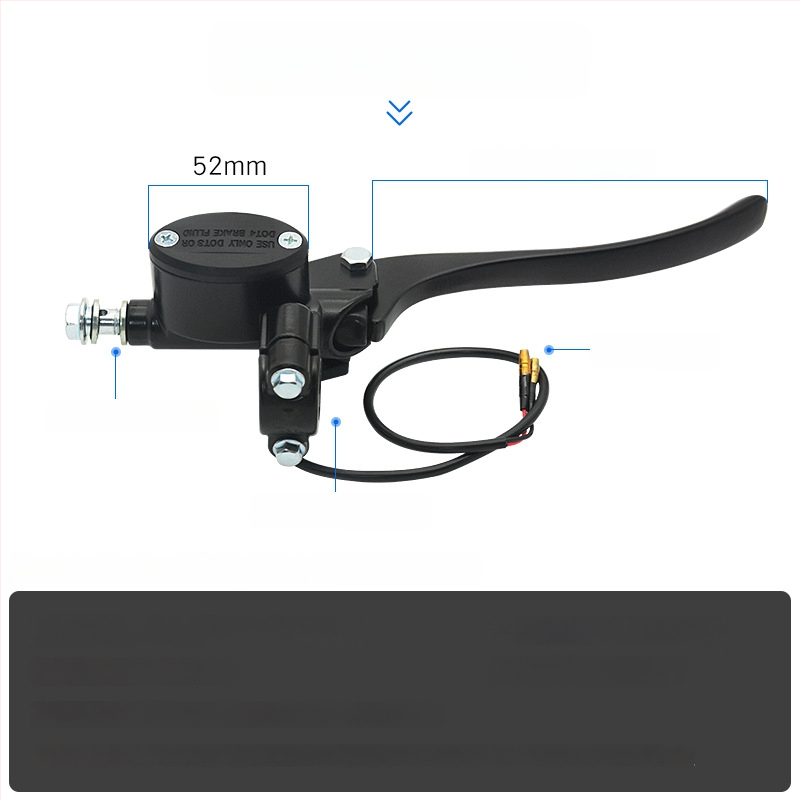 Augšējā bremžu šķidruma sūknis disku bremzēm, alumīnija korpuss, Ø22 mm diametrs, Mojielong, piemērots priekšējai un aizmugurējai bremzei