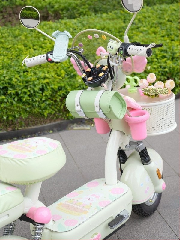 Σετ τσαντών αποθήκευσης για ηλεκτρικό όχημα: πίσω αδιάβροχη κρεμαστή τσάντα αποθήκευσης και μπροστινή μαλακή τσάντα από τεχνητό δέρμα, ρετρό στυλ