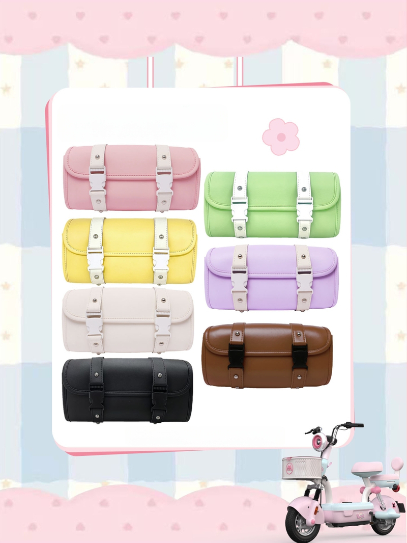 Σετ τσαντών αποθήκευσης για ηλεκτρικό όχημα: πίσω αδιάβροχη κρεμαστή τσάντα αποθήκευσης και μπροστινή μαλακή τσάντα από τεχνητό δέρμα, ρετρό στυλ