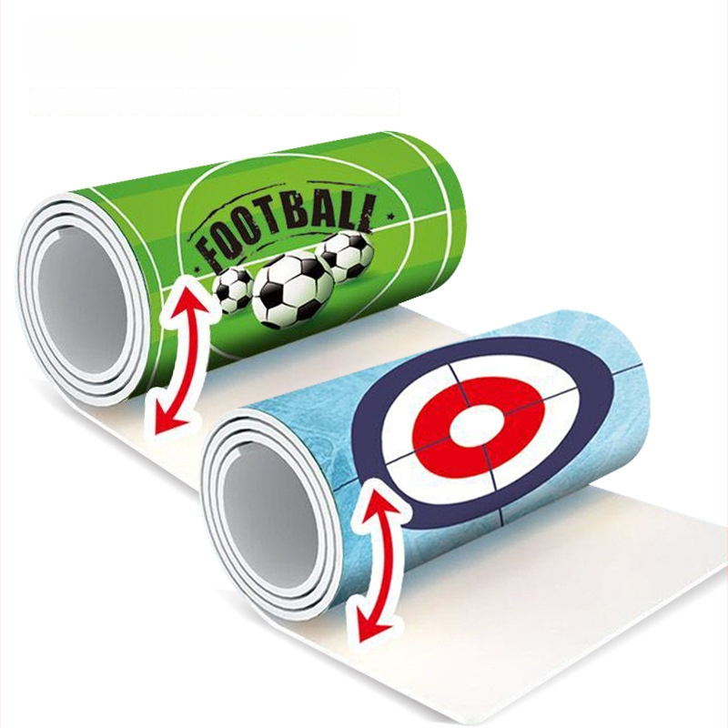 Švietėjiška stalinė žaidimų lenta — futbolas, boulingas ir curling, plastikinė konstrukcija, tėvų-vaikų sąveika, skirta 4–14 metų vaikams