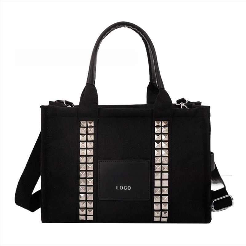 PU tote táska – cipzár, vászon bélés, vízszintes négyzet alak, mobiltelefon zseb, egy vállpánt