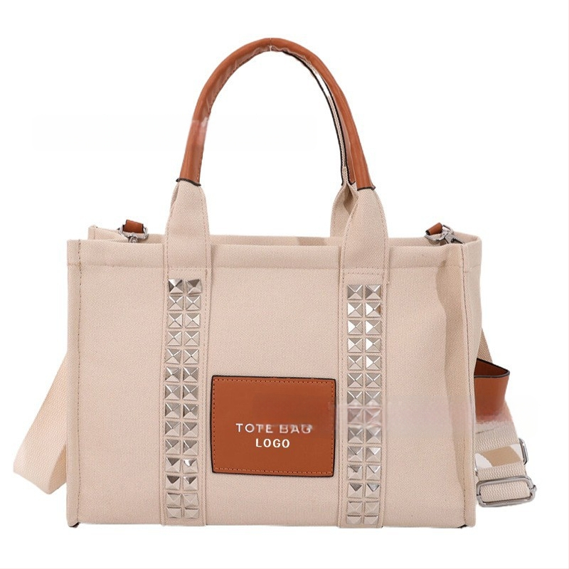 PU tote táska – cipzár, vászon bélés, vízszintes négyzet alak, mobiltelefon zseb, egy vállpánt