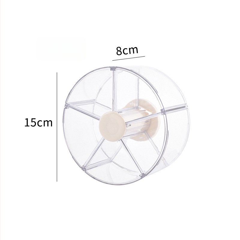 Kutija za kozmetiku s rotirajućim organizatorom za toaletni stol – od plastike, modernan minimalistički stil, otporna na prašinu