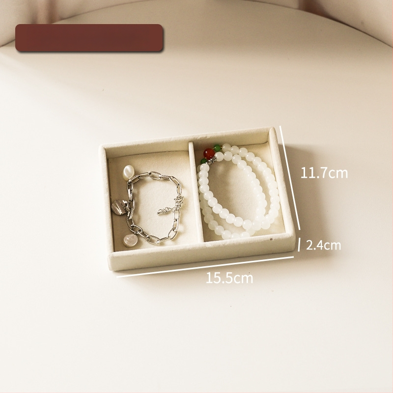 Juvelyrinių papuošalų laikymo dėžutė su skyriais, flanelės medžiaga, stalinis montavimas, 1 sluoksnis, daugiafunkcinė, dulkėms atspari, Korėjos stiliaus