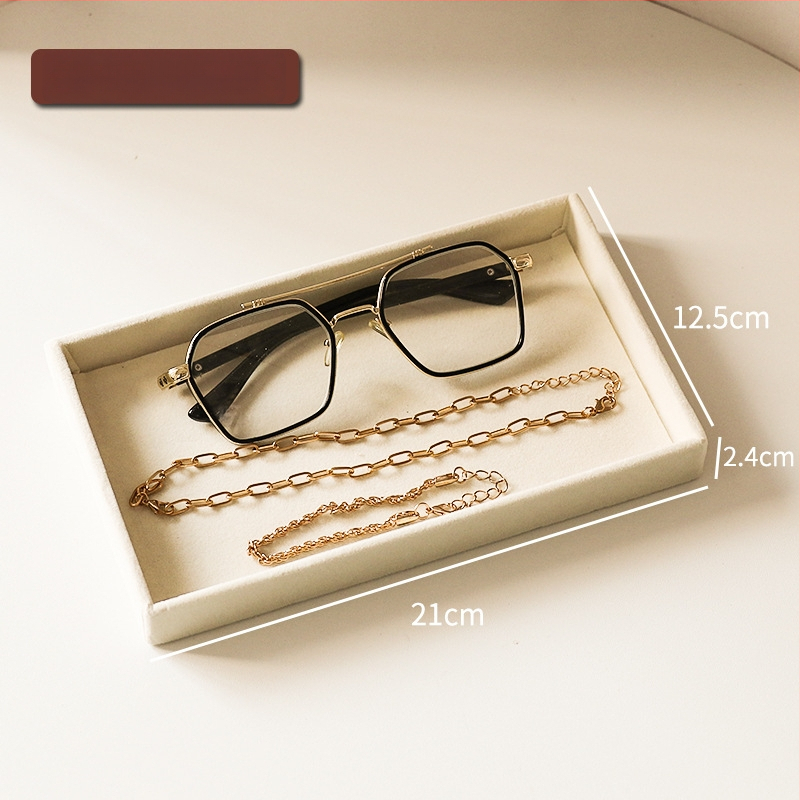 Juvelyrinių papuošalų laikymo dėžutė su skyriais, flanelės medžiaga, stalinis montavimas, 1 sluoksnis, daugiafunkcinė, dulkėms atspari, Korėjos stiliaus