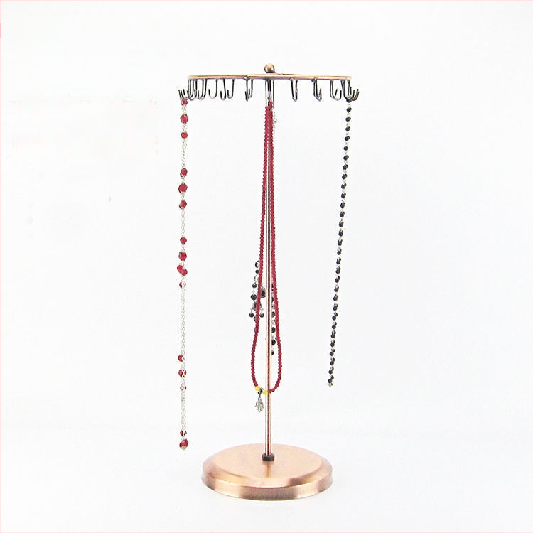 Noņemams dzelzs juvelierizstrādājumu displeja statīvs – galda organizators ar 23 āķiem kaklarotām un auskarām