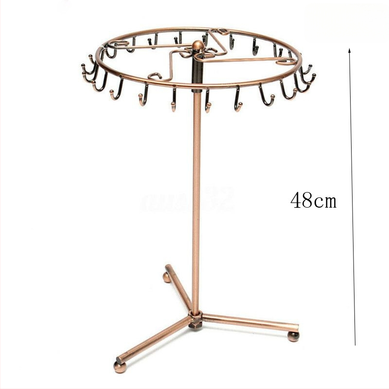 Noņemams dzelzs juvelierizstrādājumu displeja statīvs – galda organizators ar 23 āķiem kaklarotām un auskarām