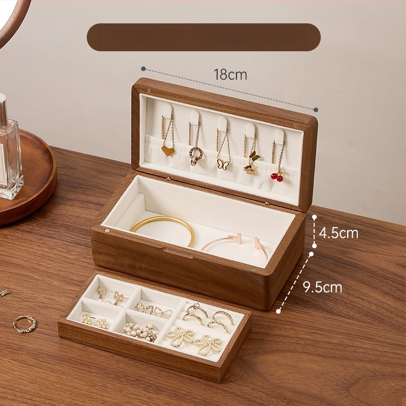 Cutie din lemn pentru bijuterii, stil japonez, model cu fibră lemnoasă, capacitate 0,7 litri, greutate 0,3 kg, personalizabilă