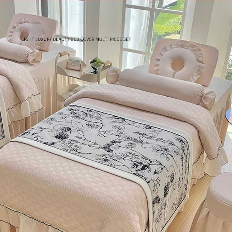 Ilukliiniku voodipesu komplekt – luksuslik stiil, brokaatne pehme puuvill, pitsid, trükk ja twill-kude, reaktiivne värvimine