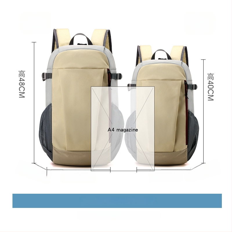 Unisex nylon ruksak za planinarenje, hodanje i jahanje — jednobojni uzorak, poliester podstava, nosivi sustav s zračnim jastukom