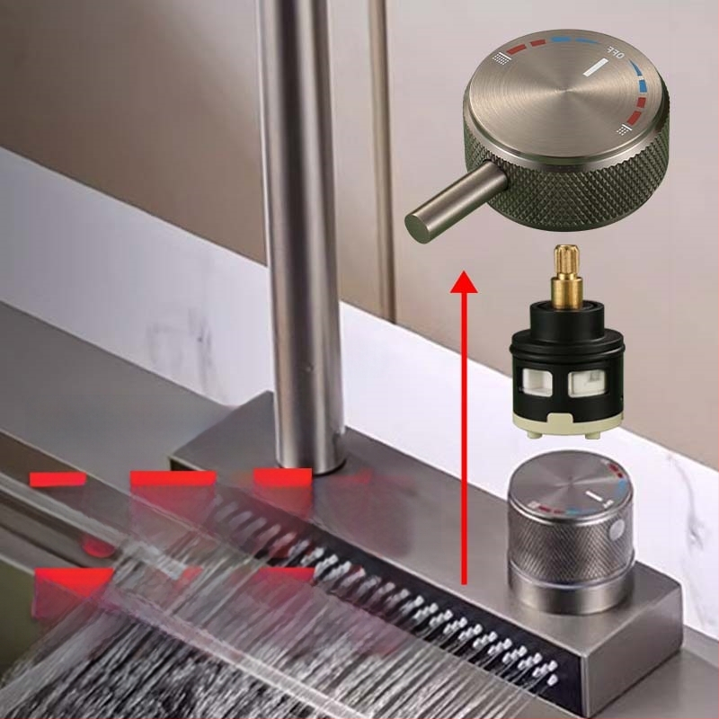 Ventilno jezgro kišnog izlaza za kuhinjski sudoper – 304 nehrđajući čelik, keramičko jezgro ventila, model A-00002, Mingjin, CE potvrda