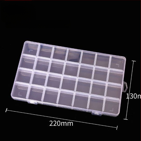 28-kompartmentide läbipaistmatu juveelide hoiukarp karoliinivõrkudega, liikumise ennetamiseks – laua plastmassist juveelide hoiukarp, kaasaegne minimalist stiil