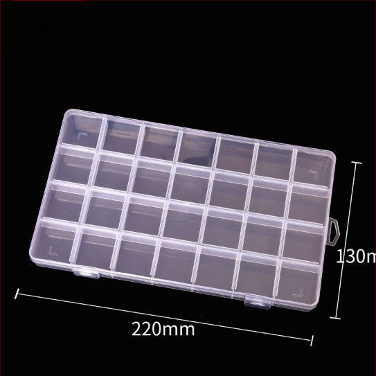28-kompartmentide läbipaistmatu juveelide hoiukarp karoliinivõrkudega, liikumise ennetamiseks – laua plastmassist juveelide hoiukarp, kaasaegne minimalist stiil
