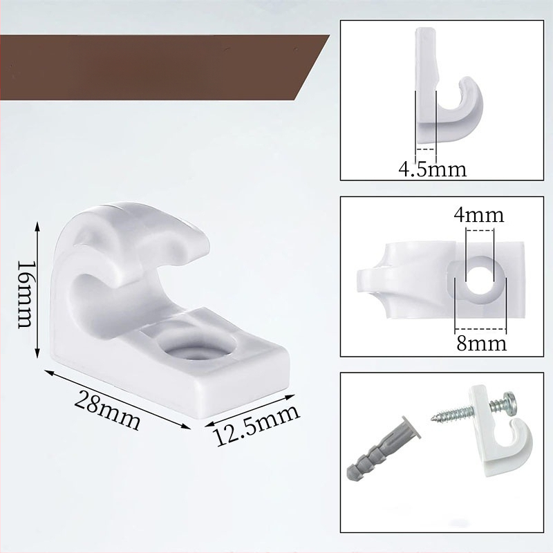 ABS υλικό, βιδωτός γάντζος για φωτιστικά καλώδια και κρεμάστρες φυτών; μοντέρνος μινιμαλιστικός σχεδιασμός, φορτίο έως 2 kg