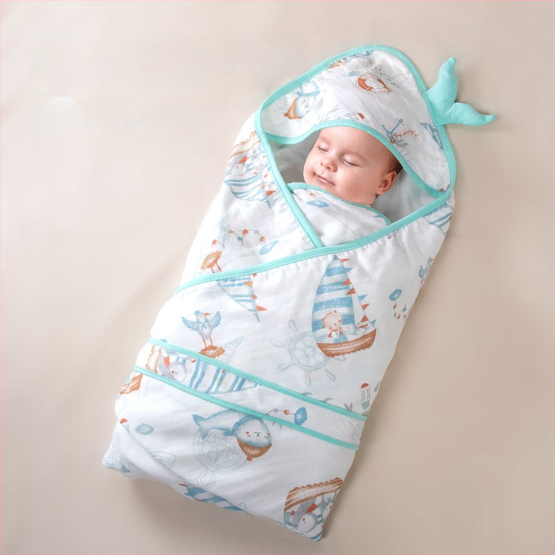 Apskāršanās sega no bambusa šķiedras zīdaiņiem — raksti: dzīvnieki, svītras, rūtains, multfilma; piemērots vasarai, pavasarim un rudenim; zīdaiņiem un maziem bērniem