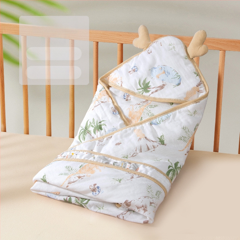 Apskāršanās sega no bambusa šķiedras zīdaiņiem — raksti: dzīvnieki, svītras, rūtains, multfilma; piemērots vasarai, pavasarim un rudenim; zīdaiņiem un maziem bērniem