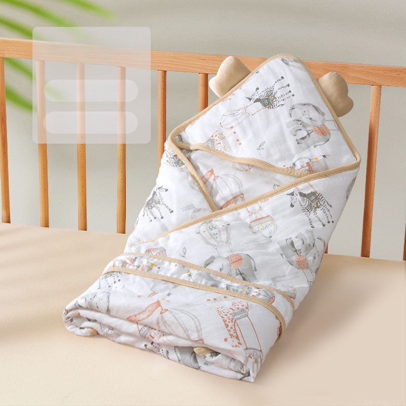 Apskāršanās sega no bambusa šķiedras zīdaiņiem — raksti: dzīvnieki, svītras, rūtains, multfilma; piemērots vasarai, pavasarim un rudenim; zīdaiņiem un maziem bērniem