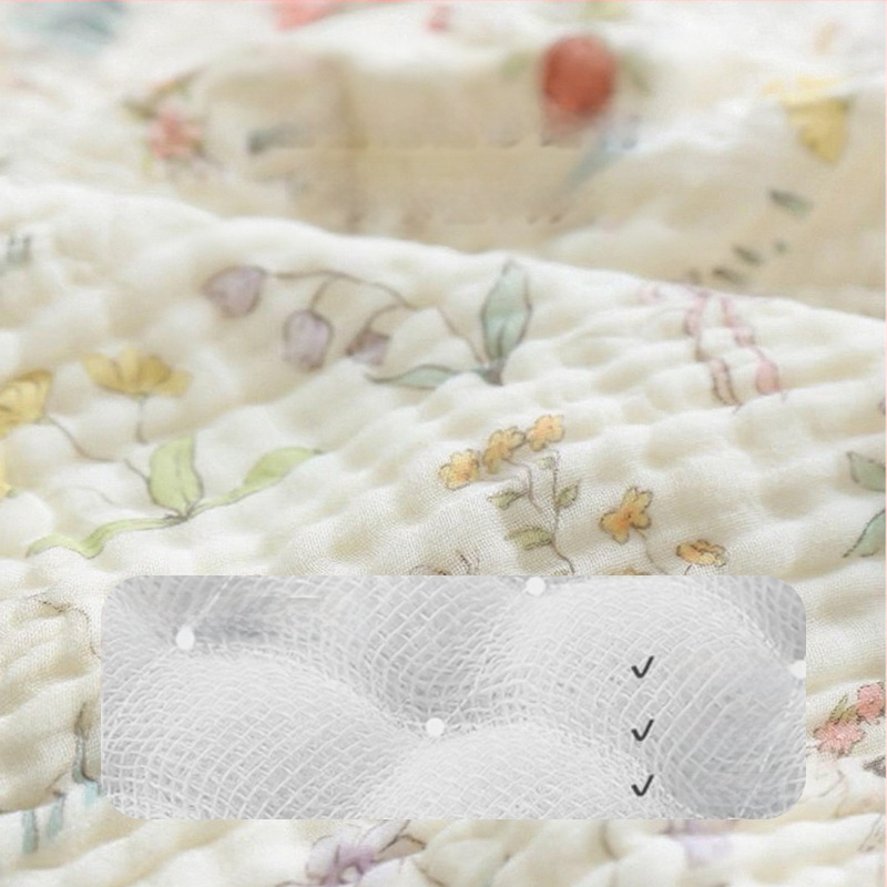 Kohandatud kuuekihiline bambus-puuvillane beebi vannirätik - 300–400 g, kiire imendumine (0–5 s), lõng ply