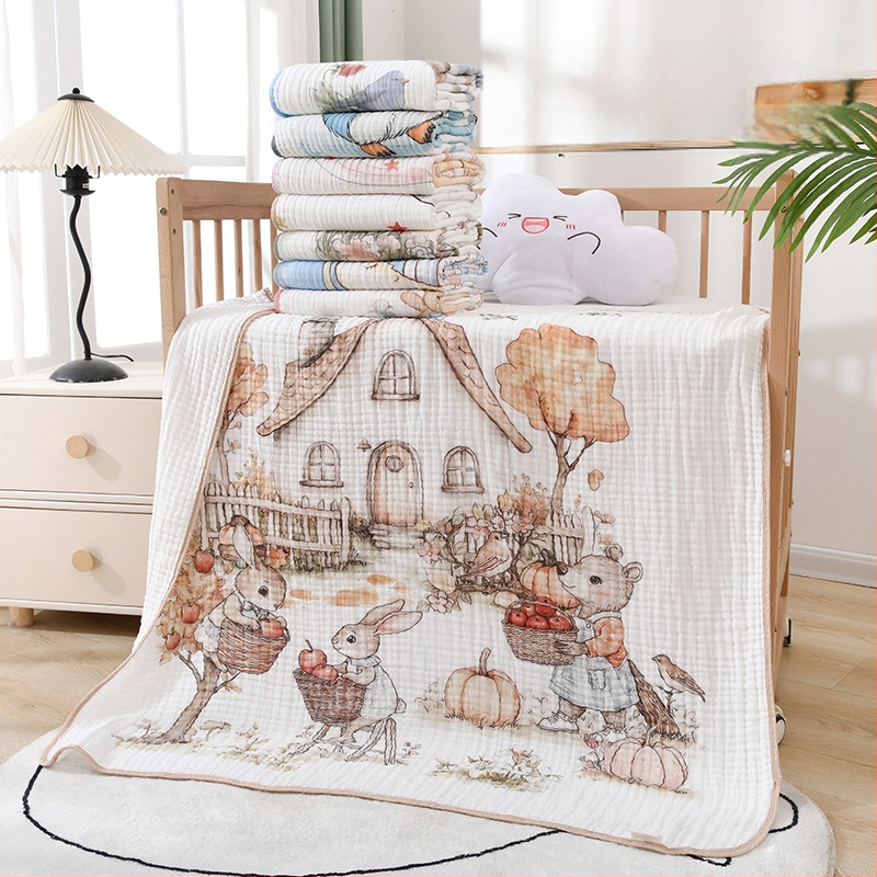 Kyomian vannas dvielis, no tīras kokvilnas, zīdaiņiem, dzīvnieku/karikatūru raksts, 2025. gada pavasara izlaidums