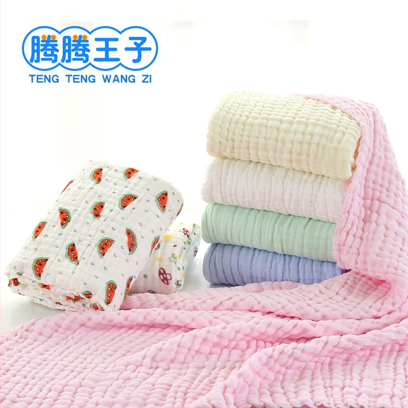 Prosop de baie din bumbac cu șase straturi pentru copii 0–13 ani, cu pliuri, moale și absorbant, imprimat, peste 500 g