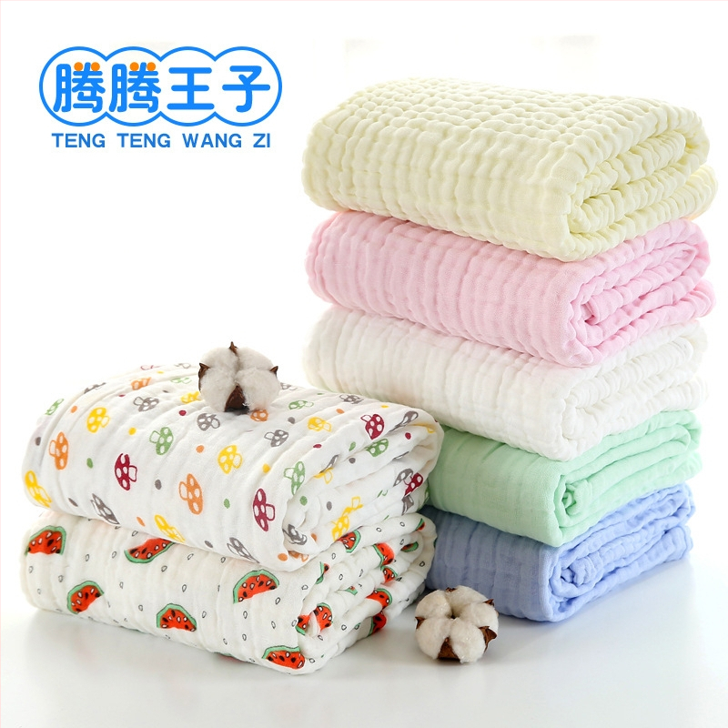 Prosop de baie din bumbac cu șase straturi pentru copii 0–13 ani, cu pliuri, moale și absorbant, imprimat, peste 500 g