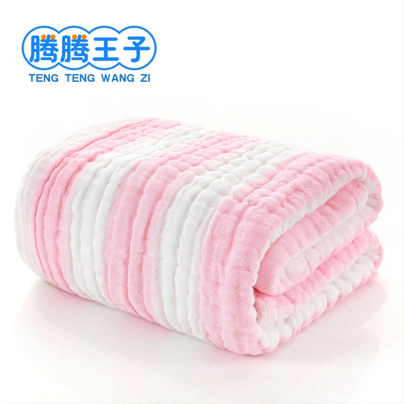 Prosop de baie din bumbac cu șase straturi pentru copii 0–13 ani, cu pliuri, moale și absorbant, imprimat, peste 500 g