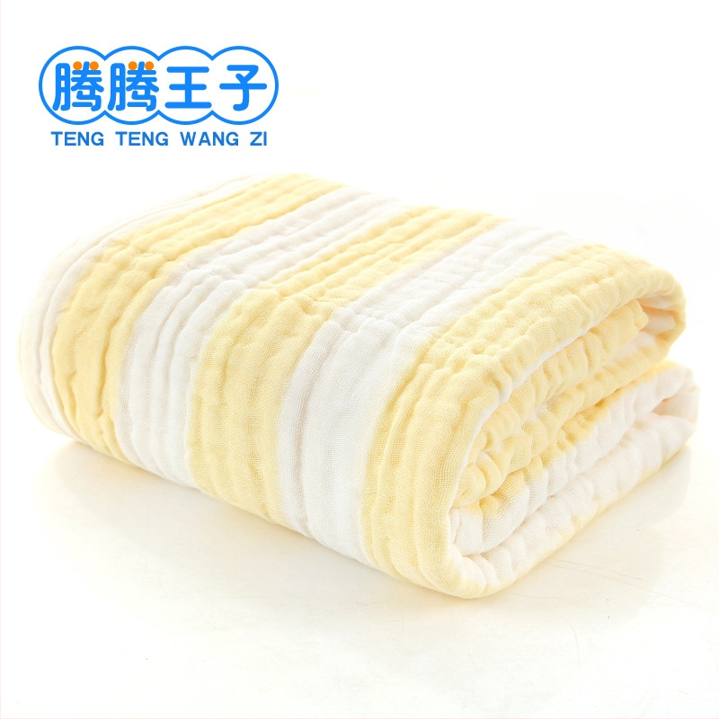 Prosop de baie din bumbac cu șase straturi pentru copii 0–13 ani, cu pliuri, moale și absorbant, imprimat, peste 500 g