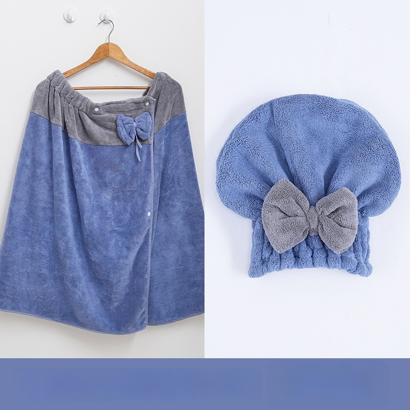 Naistele mõeldud vannitoa mantel: kantav rätikukleit, korallfrotee kangas, peamine kangas nailon, materjal polüester, imav ja pehme, sügissezonile (coral fleece; nylon; polyester)