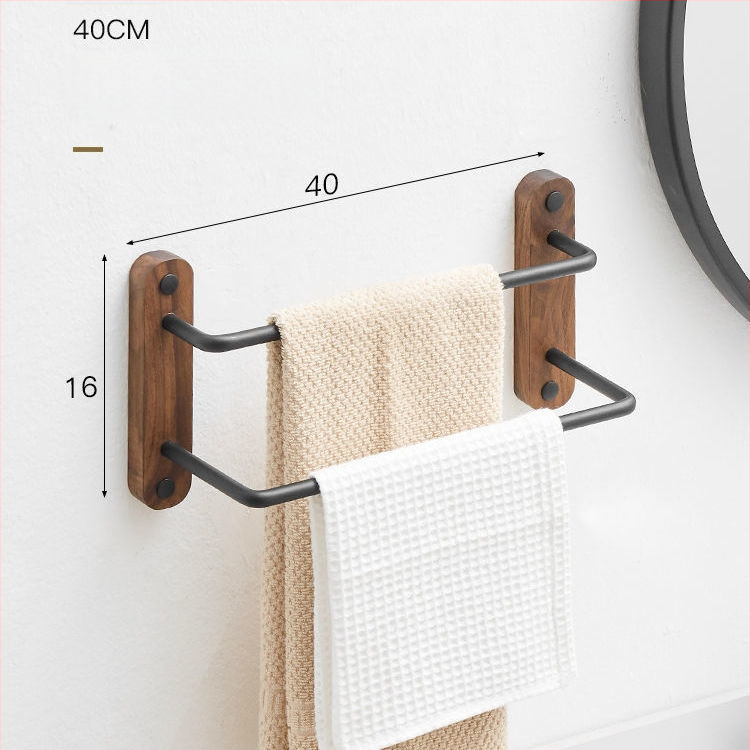 Valriekstu alumīnija sakausējuma dvieļu turētājs, trīs kārtu dizains, mūsdienīgs minimālisms, kravnesība 3–5 kg