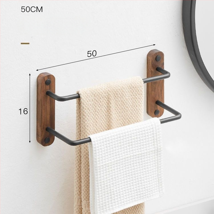 Valriekstu alumīnija sakausējuma dvieļu turētājs, trīs kārtu dizains, mūsdienīgs minimālisms, kravnesība 3–5 kg