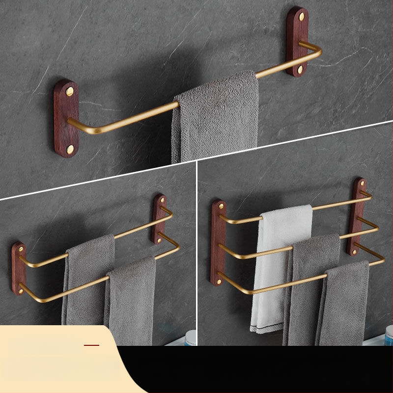 Valriekstu alumīnija sakausējuma dvieļu turētājs, trīs kārtu dizains, mūsdienīgs minimālisms, kravnesība 3–5 kg