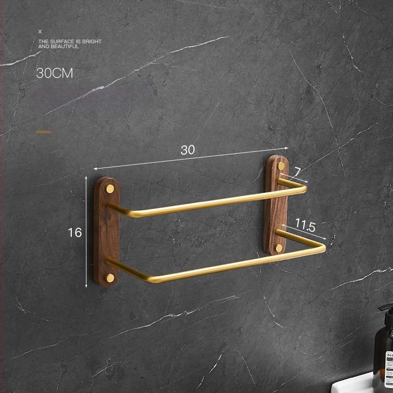 Valriekstu alumīnija sakausējuma dvieļu turētājs, trīs kārtu dizains, mūsdienīgs minimālisms, kravnesība 3–5 kg