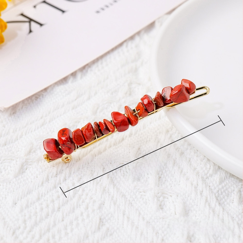 Ametista kristāla ģeometriska matu spraude, Runyangshi, mūsdienīgs minimālisma stils, iepakojums PP maisiņā