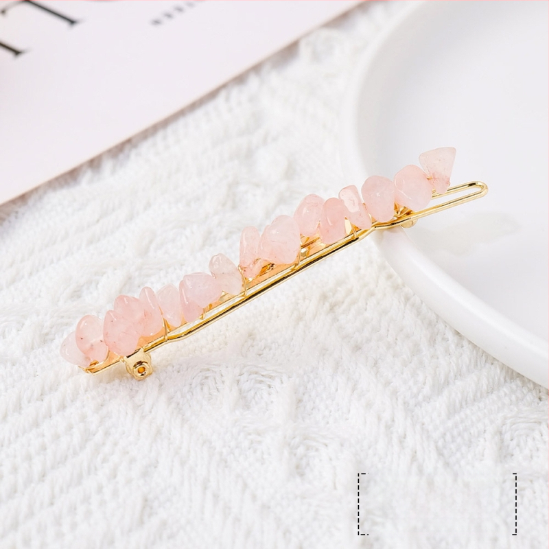 Ametista kristāla ģeometriska matu spraude, Runyangshi, mūsdienīgs minimālisma stils, iepakojums PP maisiņā