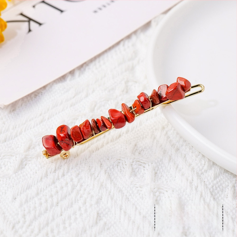 Ametista kristāla ģeometriska matu spraude, Runyangshi, mūsdienīgs minimālisma stils, iepakojums PP maisiņā