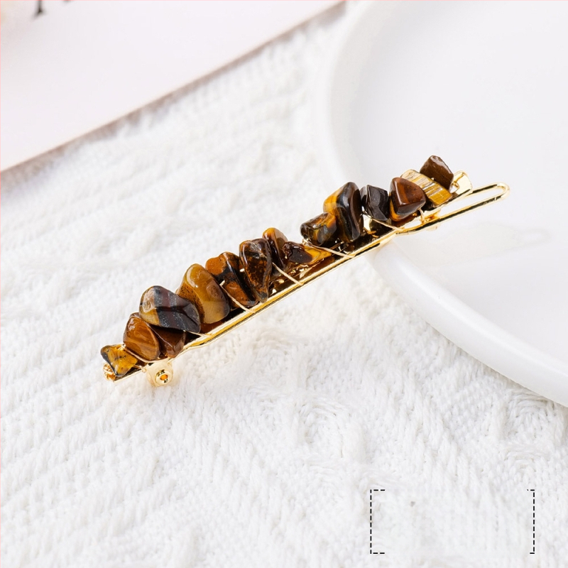 Ametista kristāla ģeometriska matu spraude, Runyangshi, mūsdienīgs minimālisma stils, iepakojums PP maisiņā