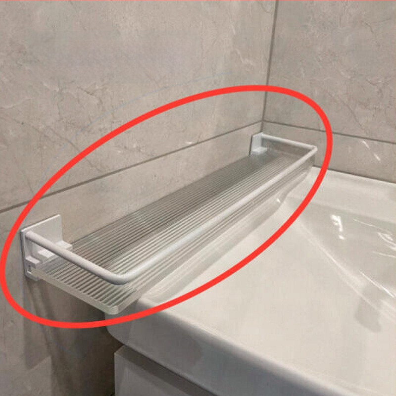 Триъгълна ъглова полица за стена, пластмасова, баня, 1 ниво, минималистичен стил, организатор за козметика