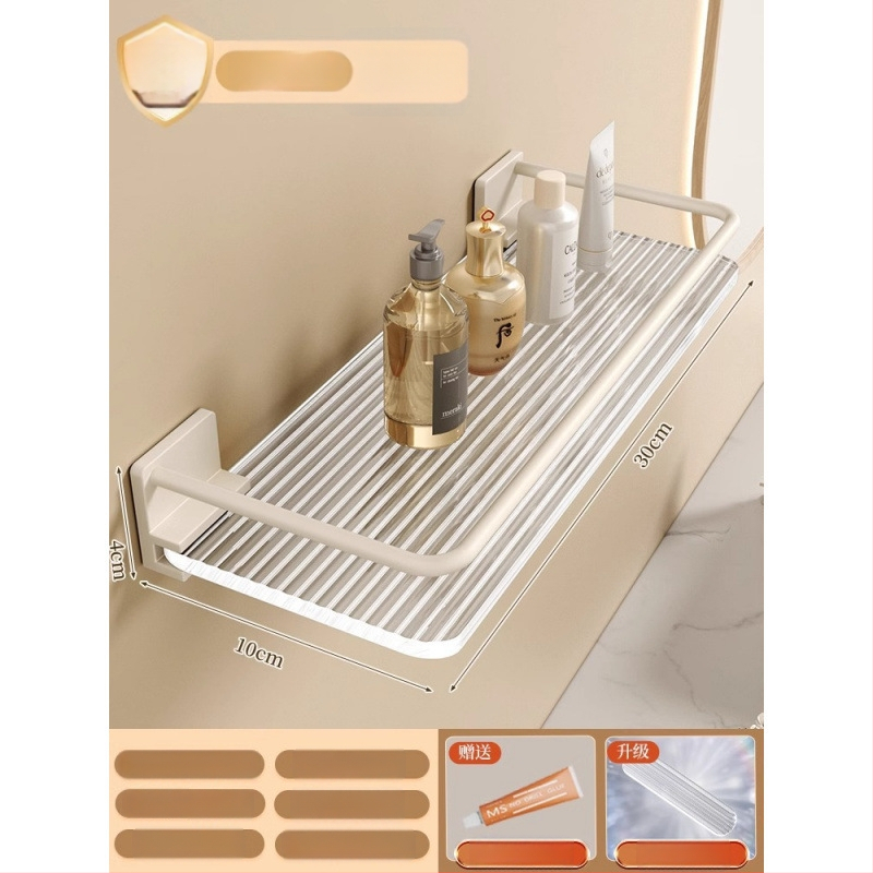 Триъгълна ъглова полица за стена, пластмасова, баня, 1 ниво, минималистичен стил, организатор за козметика
