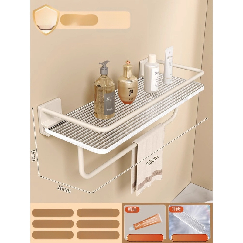 Триъгълна ъглова полица за стена, пластмасова, баня, 1 ниво, минималистичен стил, организатор за козметика