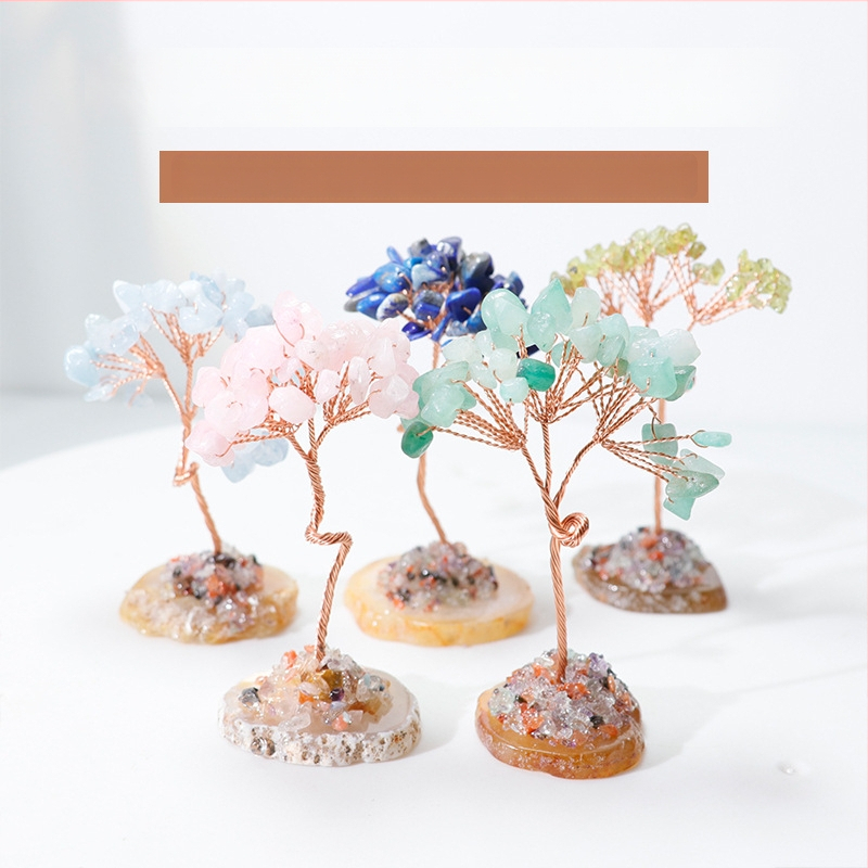 Prirodno kristalno agat stablo sreće – stolna dekoracija, ručna izrada