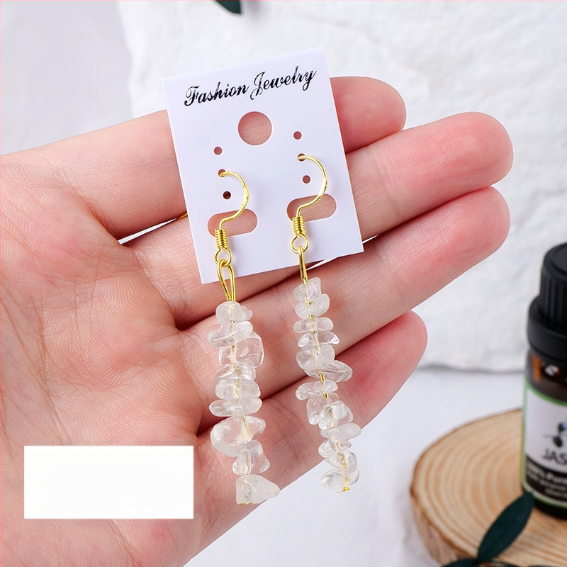 Ametisti kristalliga kõrvarõngad, geomeetriline disain, Runyang bränd, kaasaegne minimalistlik stiil