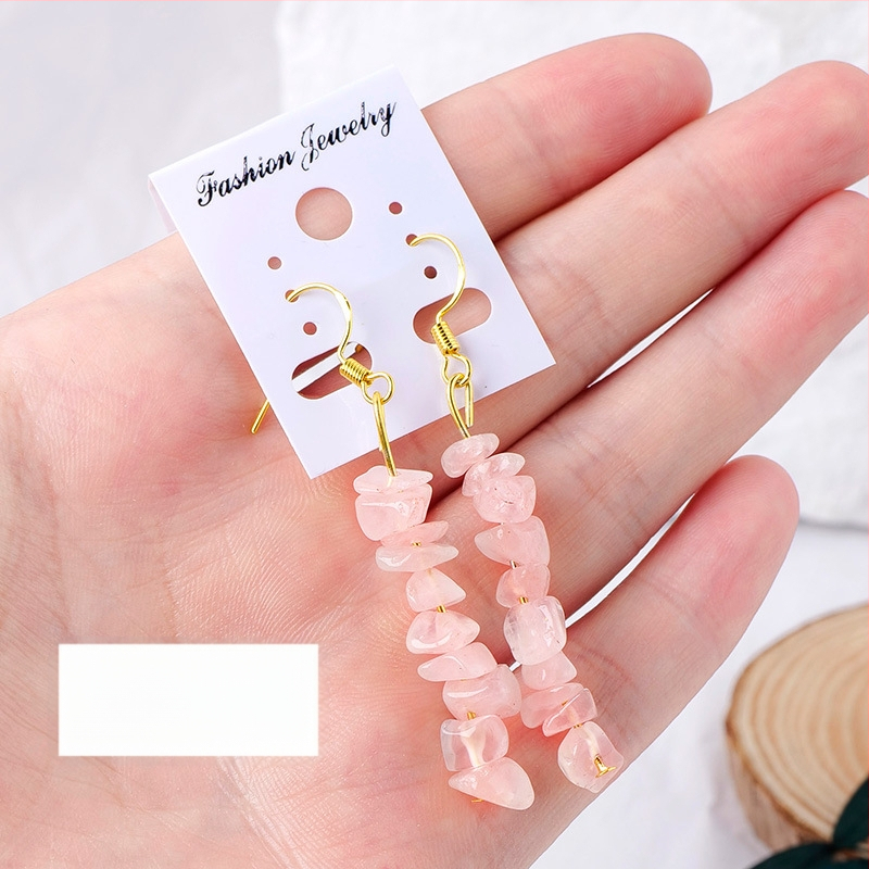 Ametisti kristalliga kõrvarõngad, geomeetriline disain, Runyang bränd, kaasaegne minimalistlik stiil