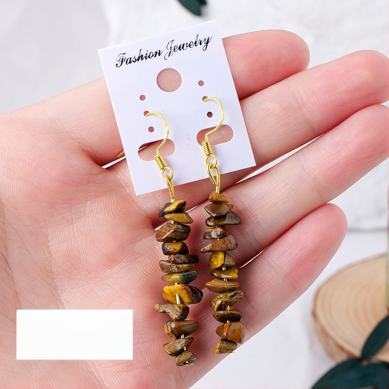 Ametisti kristalliga kõrvarõngad, geomeetriline disain, Runyang bränd, kaasaegne minimalistlik stiil