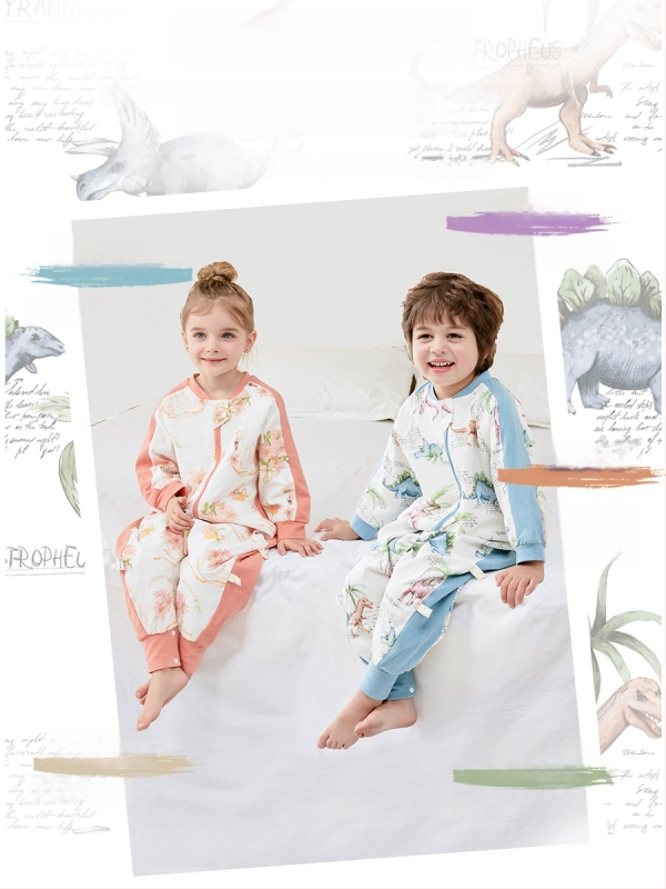 Bērnu gulēšanas somiņa ar dalītu kāju dizainu, no bambusa šķiedras, antibakteriāls un mitrumu pārvadājošs, metāla rāvējslēdzējs, piemērots ziemai, pavasarim un rudenim, vecums 1–3 gadi