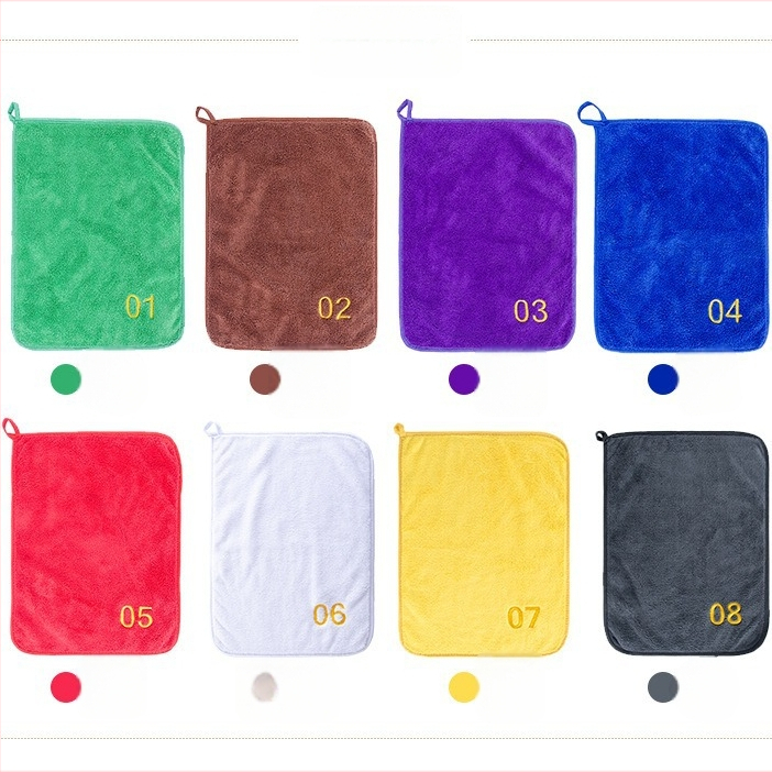 Konyhai menedzsment törölköző digitális számmal és színkódolt fogóval, 5S-kompatibilis, sűrített korall plüss; finom rost 95% poliészter; sima szövés hajtás; logónyomtatás; testreszabás